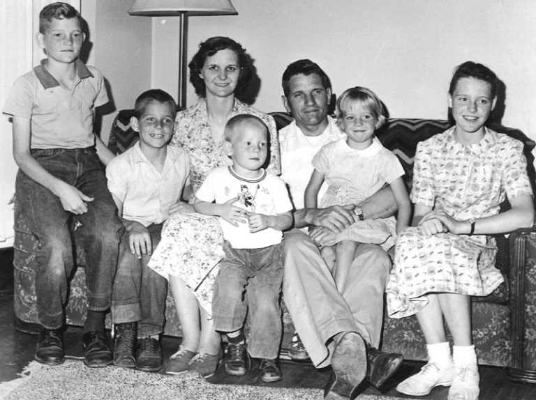 Blake, Doug, Mom, Danny, Dad, Marla, Norma ~ 1960s in Hayward, CA
